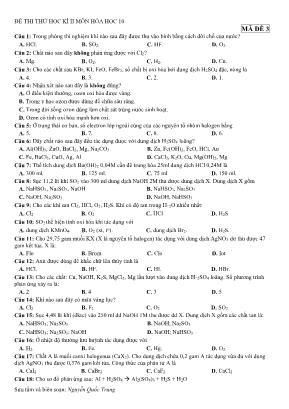 Đề thi thử học kỳ II môn Hóa học Lớp 10 - Mã đề 3 - Nguyễn Quốc Trung